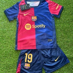 Kids S- Lamine Yamal Kids #19 Barcelona Home Jersey 24-25